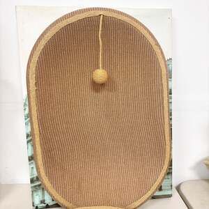 Oval Sisal Cat Scratcher Bed Lounge with Hanging Ball Toy Natural Brown